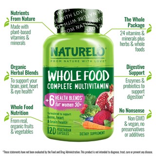 Foto 4 | Suplemento Multivitamínico Naturelo Whole Food Para Mujeres, 50 O Más De 120 Cápsulas - Venta Internacional.
