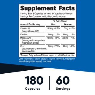 Foto 2 | Suplemento Nutricost Zma 180 Cápsulas Sin Ogm Y Sin Gluten - Venta Internacional.