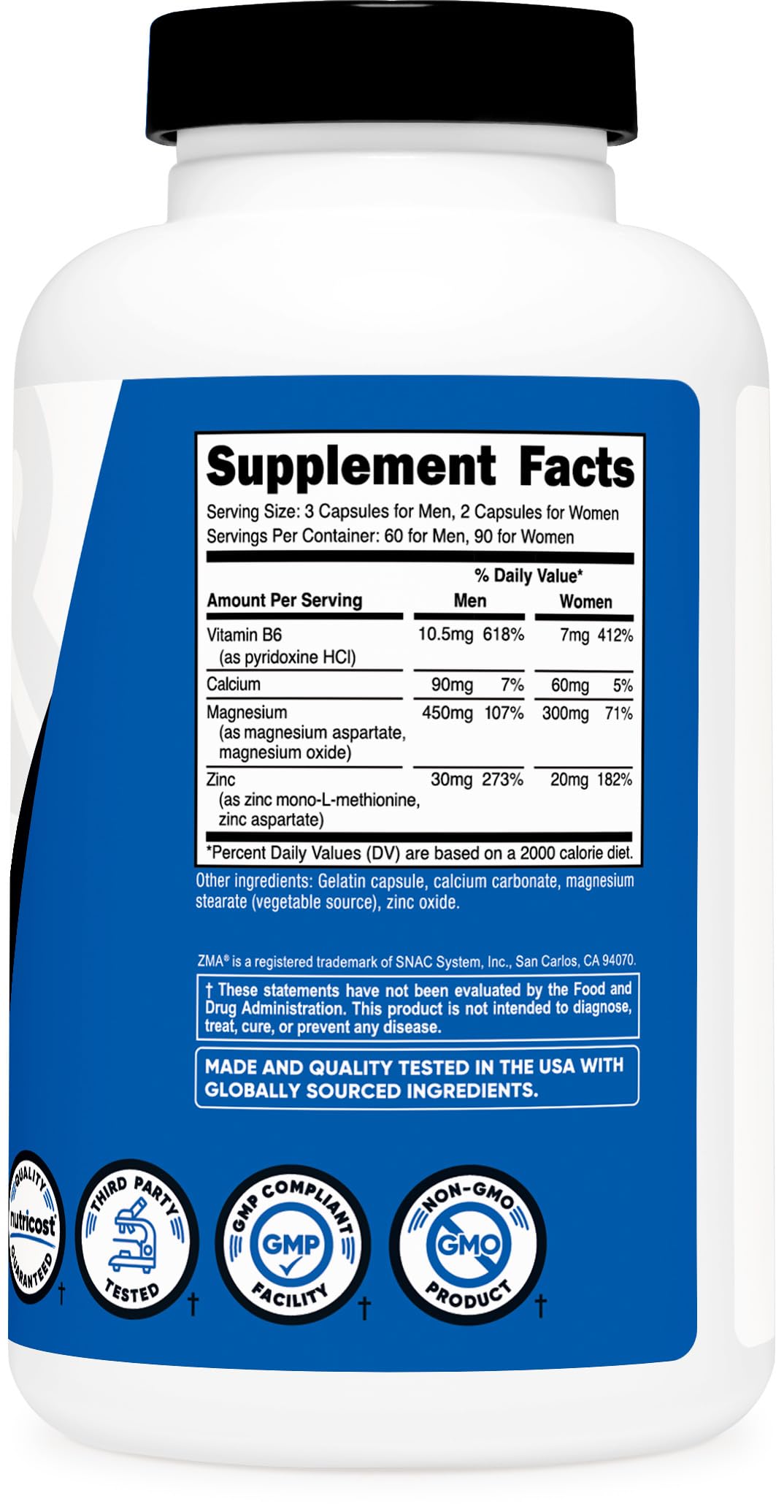 Foto 6 pulgar | Suplemento Nutricost Zma 180 Cápsulas Sin Ogm Y Sin Gluten - Venta Internacional.