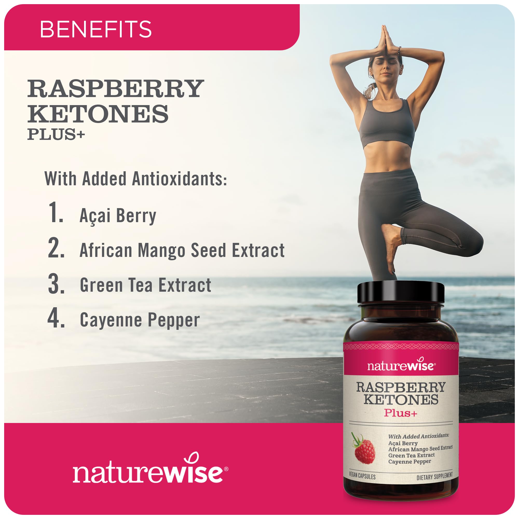 Foto 3 pulgar | Suplemento Naturewise Raspberry Ketones Plus 120 Cápsulas - Venta Internacional.