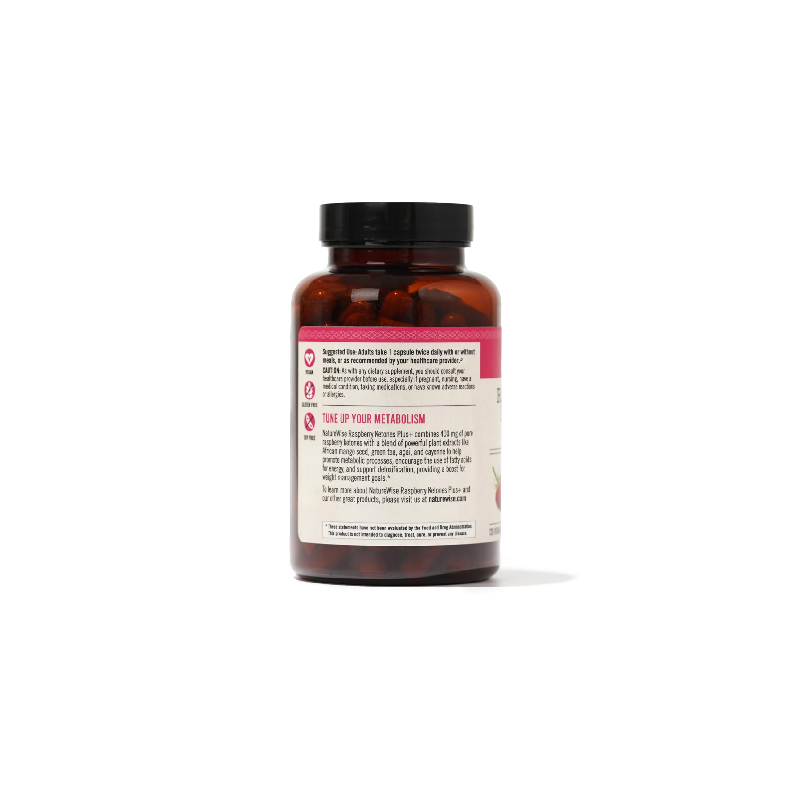 Foto 7 pulgar | Suplemento Naturewise Raspberry Ketones Plus 120 Cápsulas - Venta Internacional.