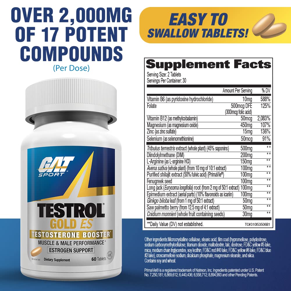 Foto 3 pulgar | Suplemento Gat Sport Testrol Gold Es 60 Comprimidos - Venta Internacional.