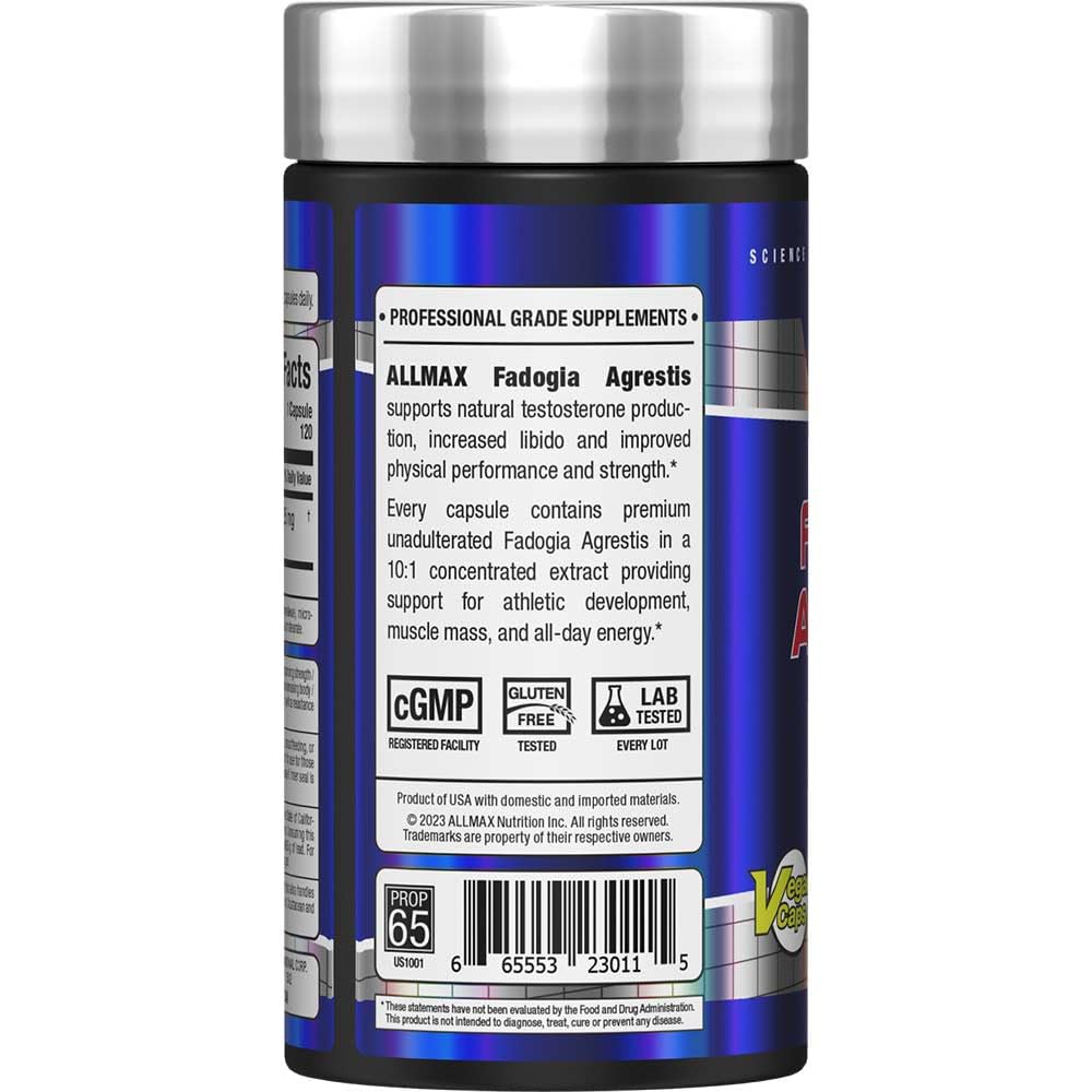Foto 3 pulgar | Suplemento Allmax Essentials Fadogia Agrestis 120 Cápsulas - Venta Internacional.