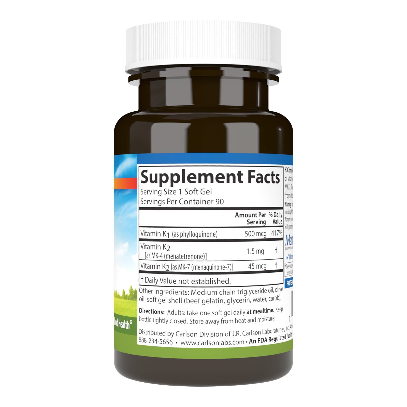Foto 3 pulgar | Suplemento Carlson Labs K Complete Softgels, 90 Unidades - Venta Internacional.