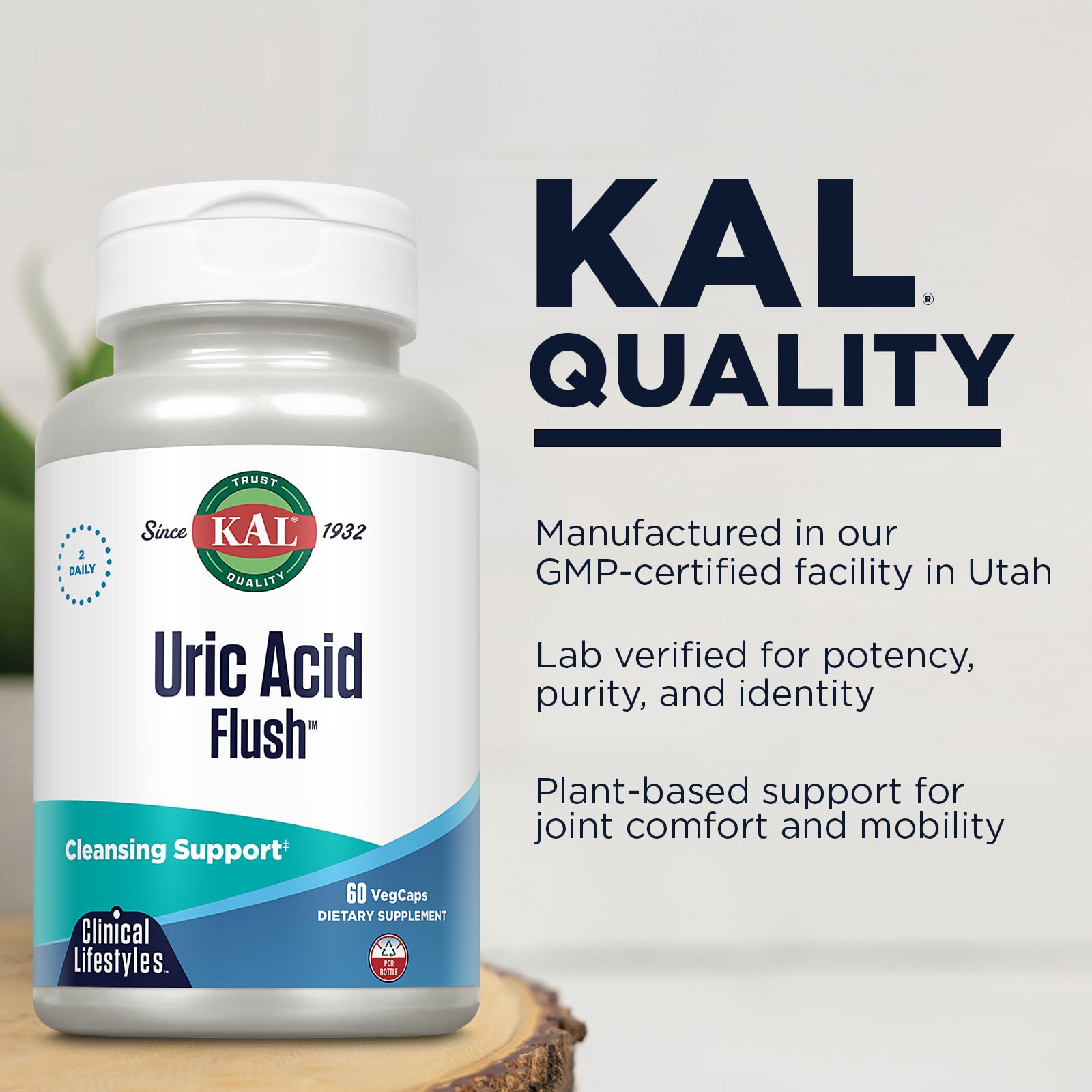 Foto 6 pulgar | Suplemento Kal Uric Acid Flush Joint Health, 60 Cápsulas Vegetarianas - Venta Internacional.