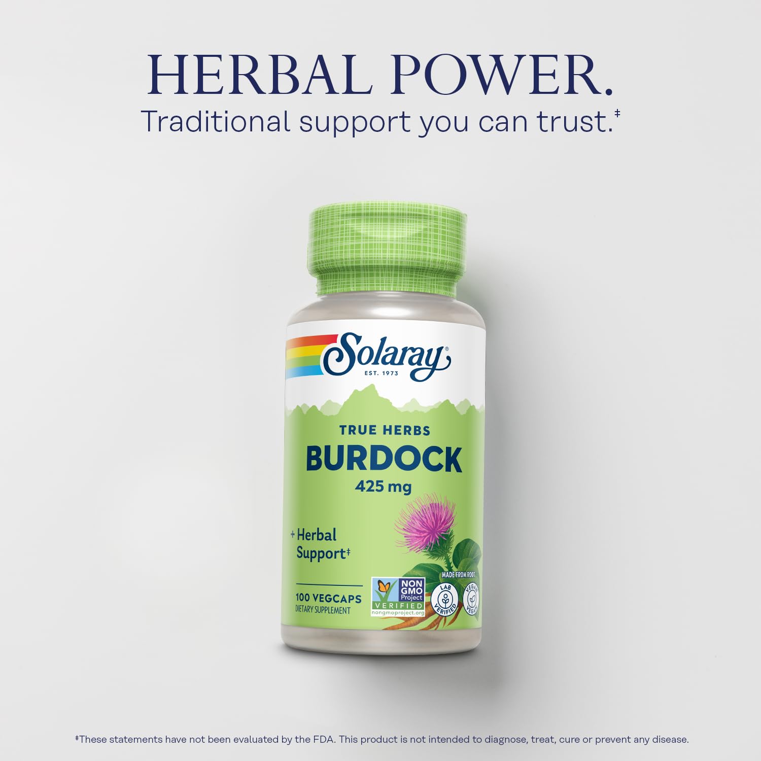 Foto 4 pulgar | Suplemento Solaray: Raíz De Bardana, 425 Mg, 100 Cápsulas Vegetales - Venta Internacional.