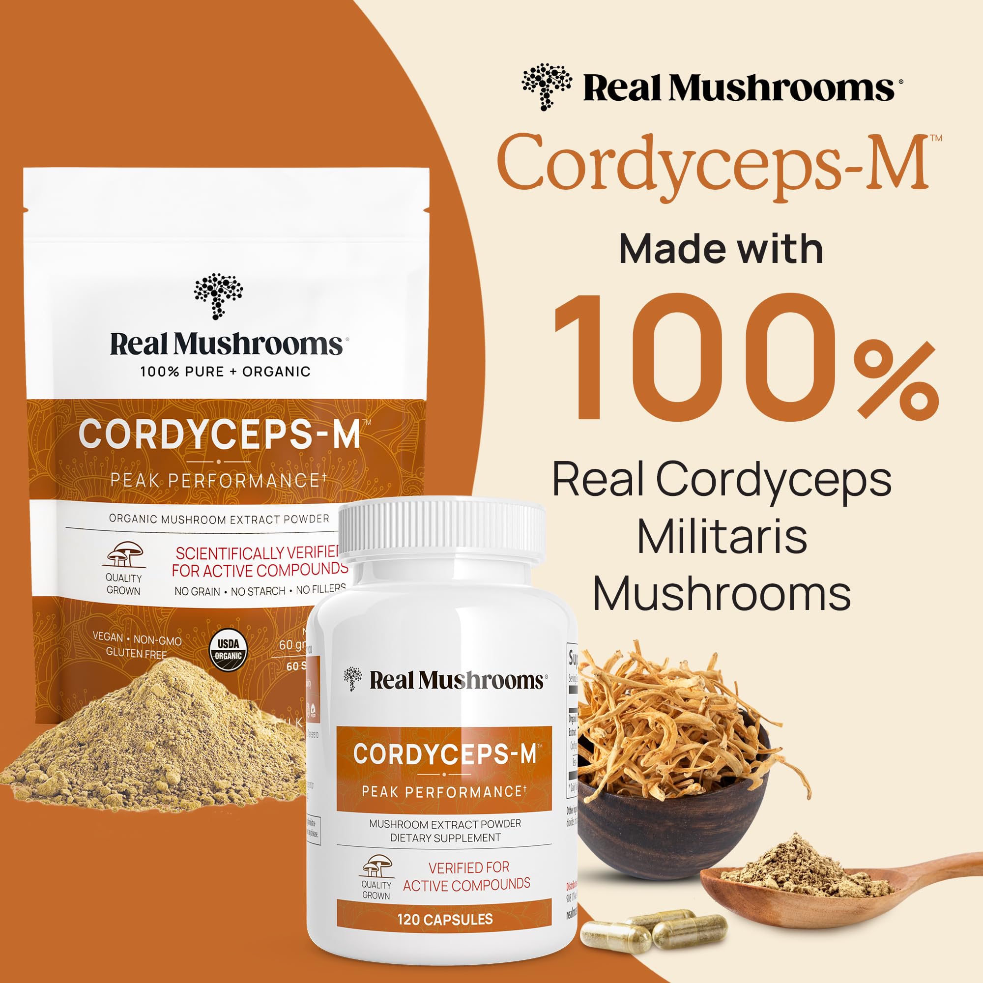 Foto 3 pulgar | Suplemento De Cordyceps Con Hongos Reales En Polvo, 150 Porciones - Venta Internacional.