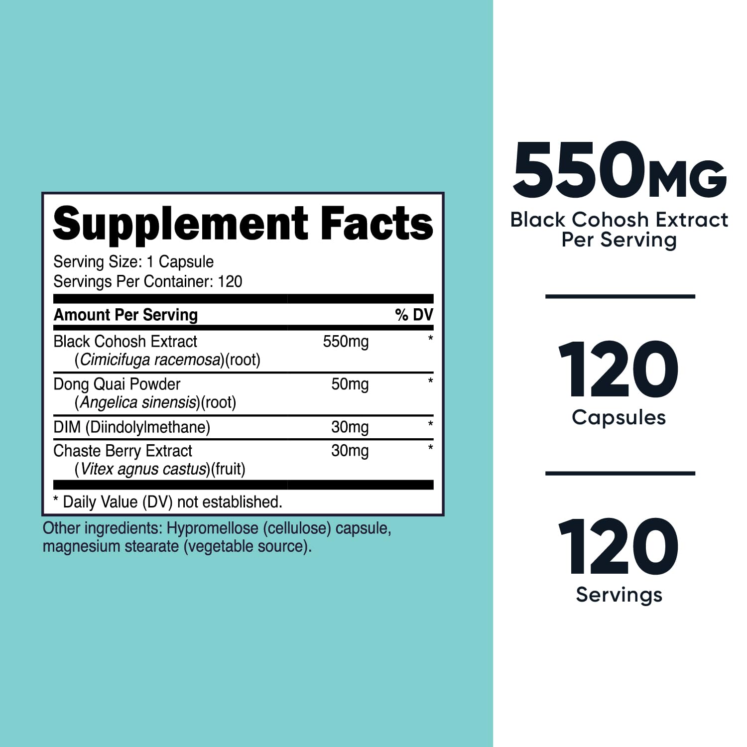 Foto 3 pulgar | Suplemento Nutricost Black Cohosh 660 Mg 120 Cápsulas Para Mujeres - Venta Internacional.