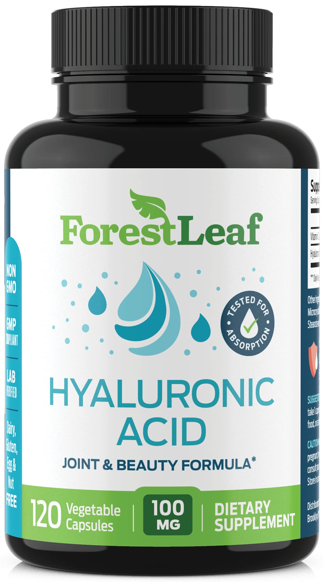 Foto 2 pulgar | Suplementos De Ácido Hialurónico Forestleaf 100 Mg Más Vitamina C 50 Mg - Venta Internacional.