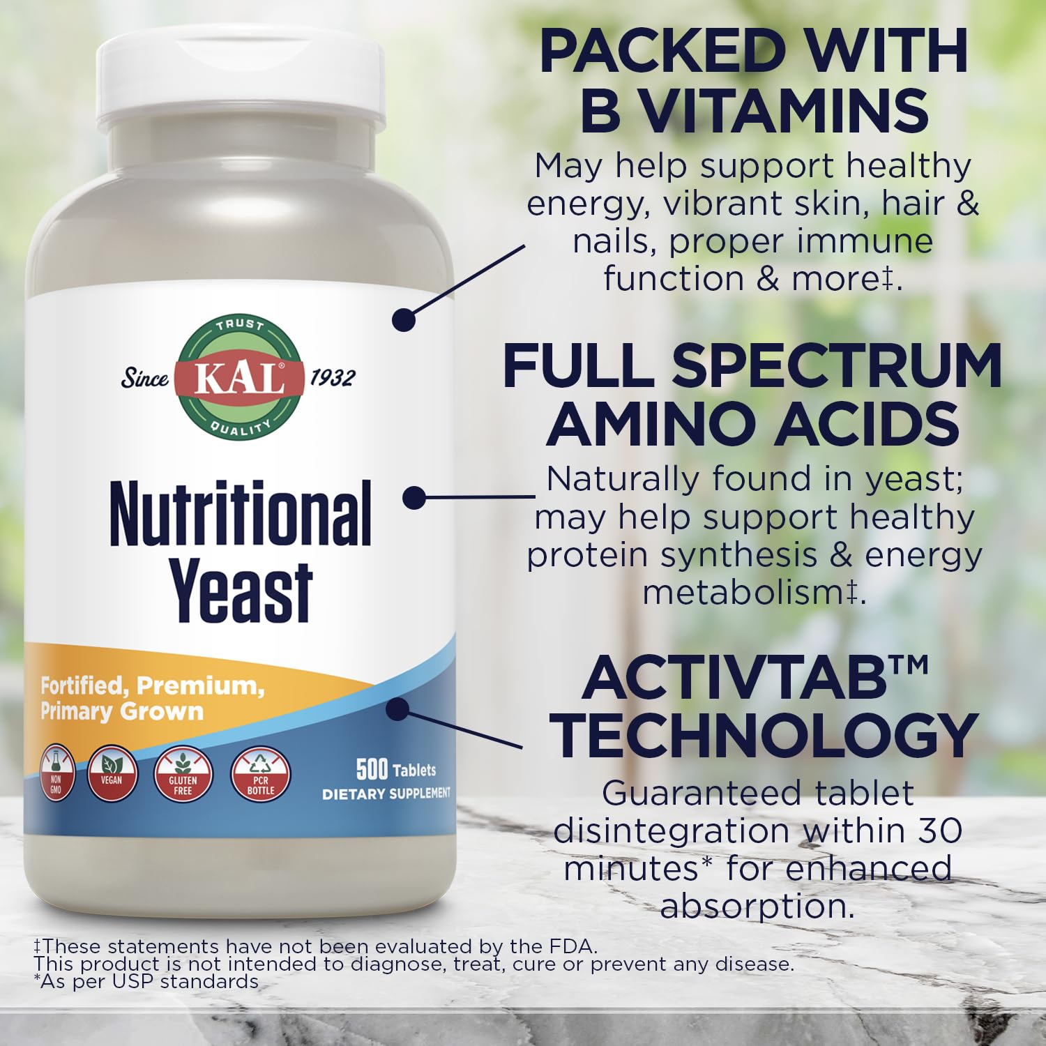 Foto 5 pulgar | Suplemento De Levadura Nutricional Kal Con Vitamina B12, Biotina Y Ácido Fólico - Venta Internacional.