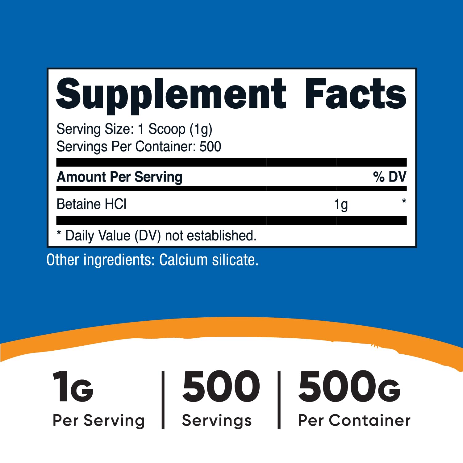 Foto 3 pulgar | Suplemento Nutricost Betaine Hcl En Polvo 500 G Sin Gluten - Venta Internacional.