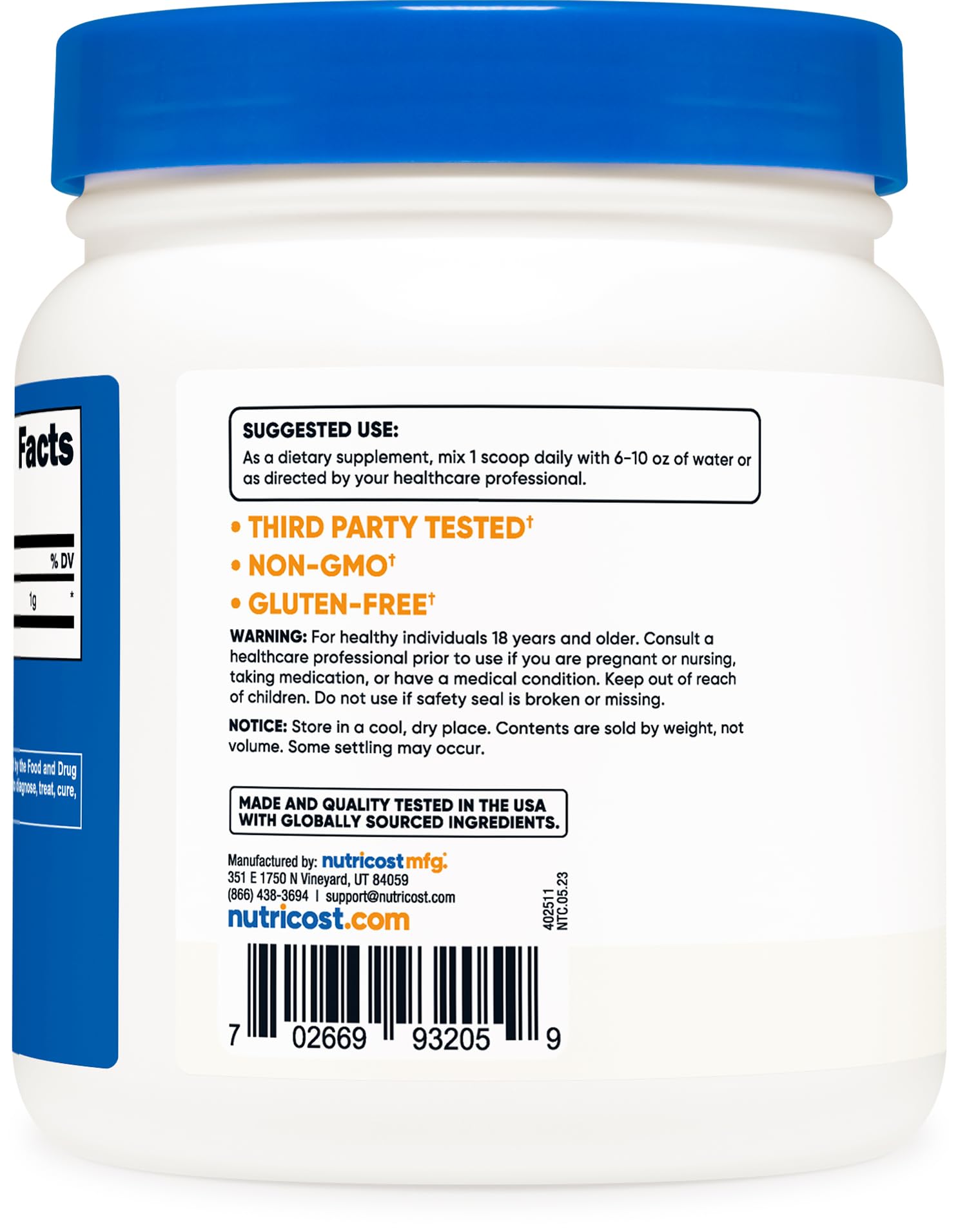Foto 5 pulgar | Suplemento Nutricost Betaine Hcl En Polvo 500 G Sin Gluten - Venta Internacional.