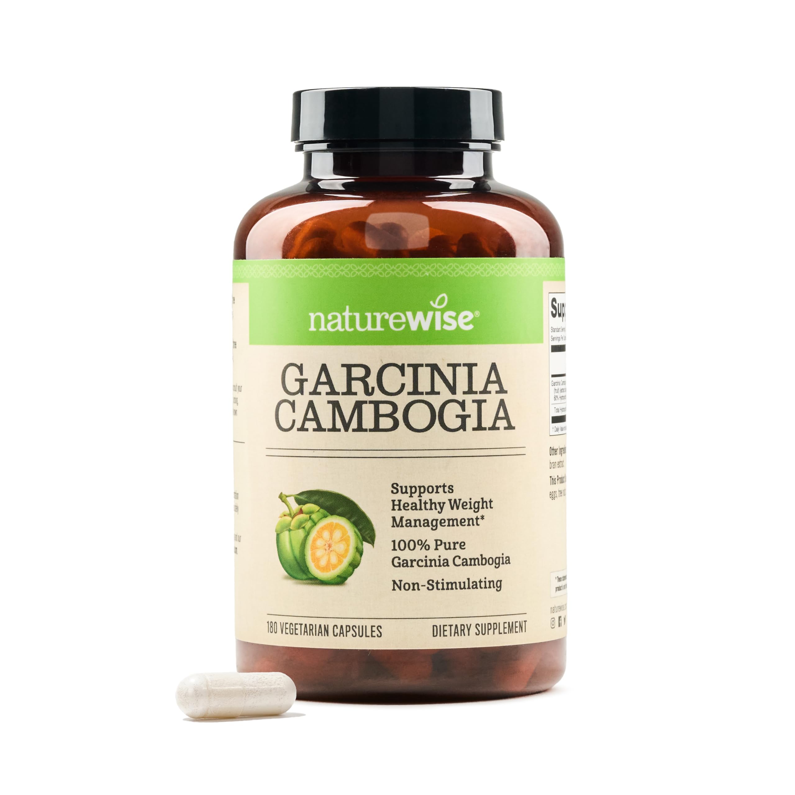 Foto 2 pulgar | Suplemento Naturewise Garcinia Cambogia 60% Hca 180 Cápsulas - Venta Internacional.