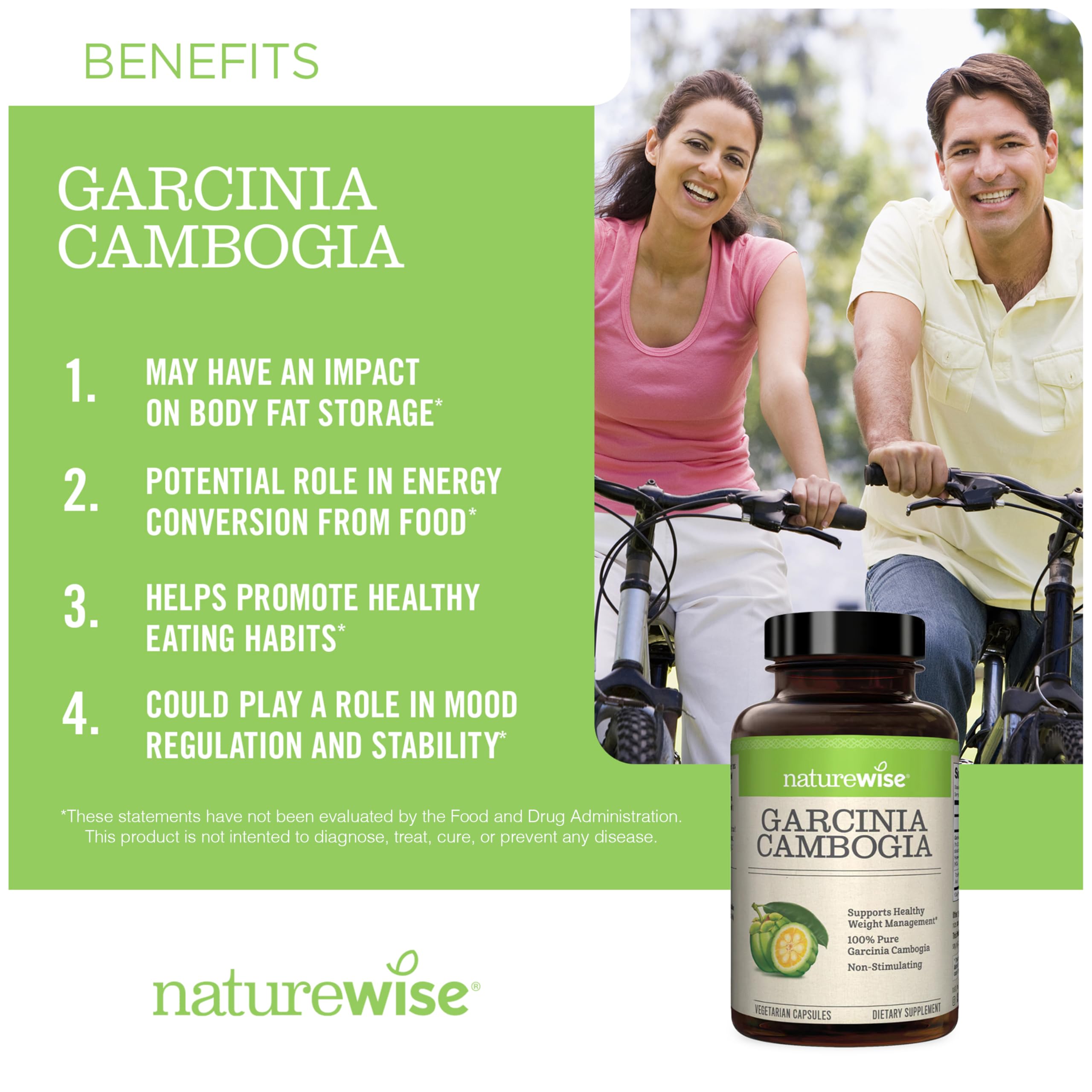 Foto 3 pulgar | Suplemento Naturewise Garcinia Cambogia 60% Hca 180 Cápsulas - Venta Internacional.