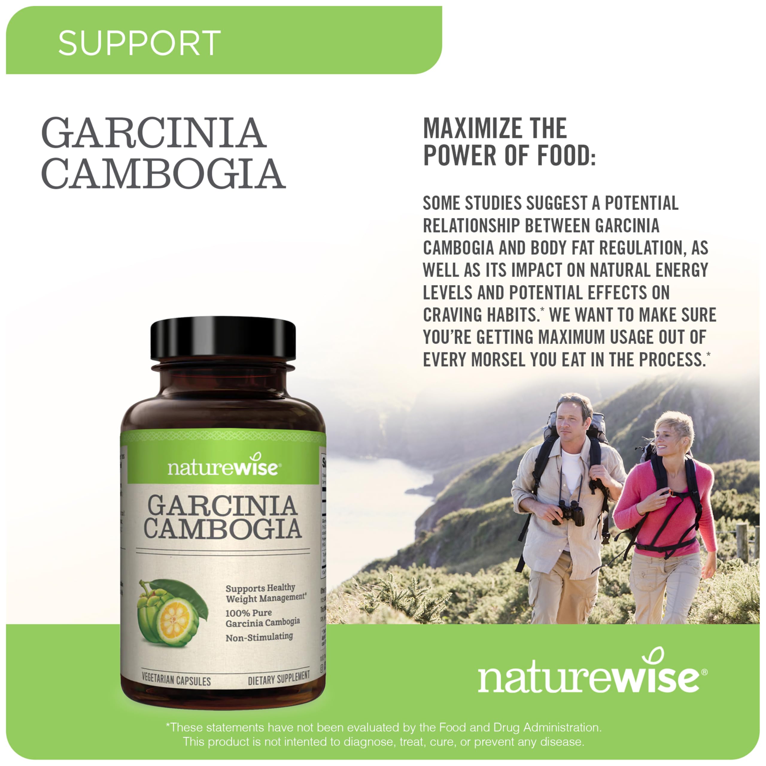 Foto 5 pulgar | Suplemento Naturewise Garcinia Cambogia 60% Hca 180 Cápsulas - Venta Internacional.