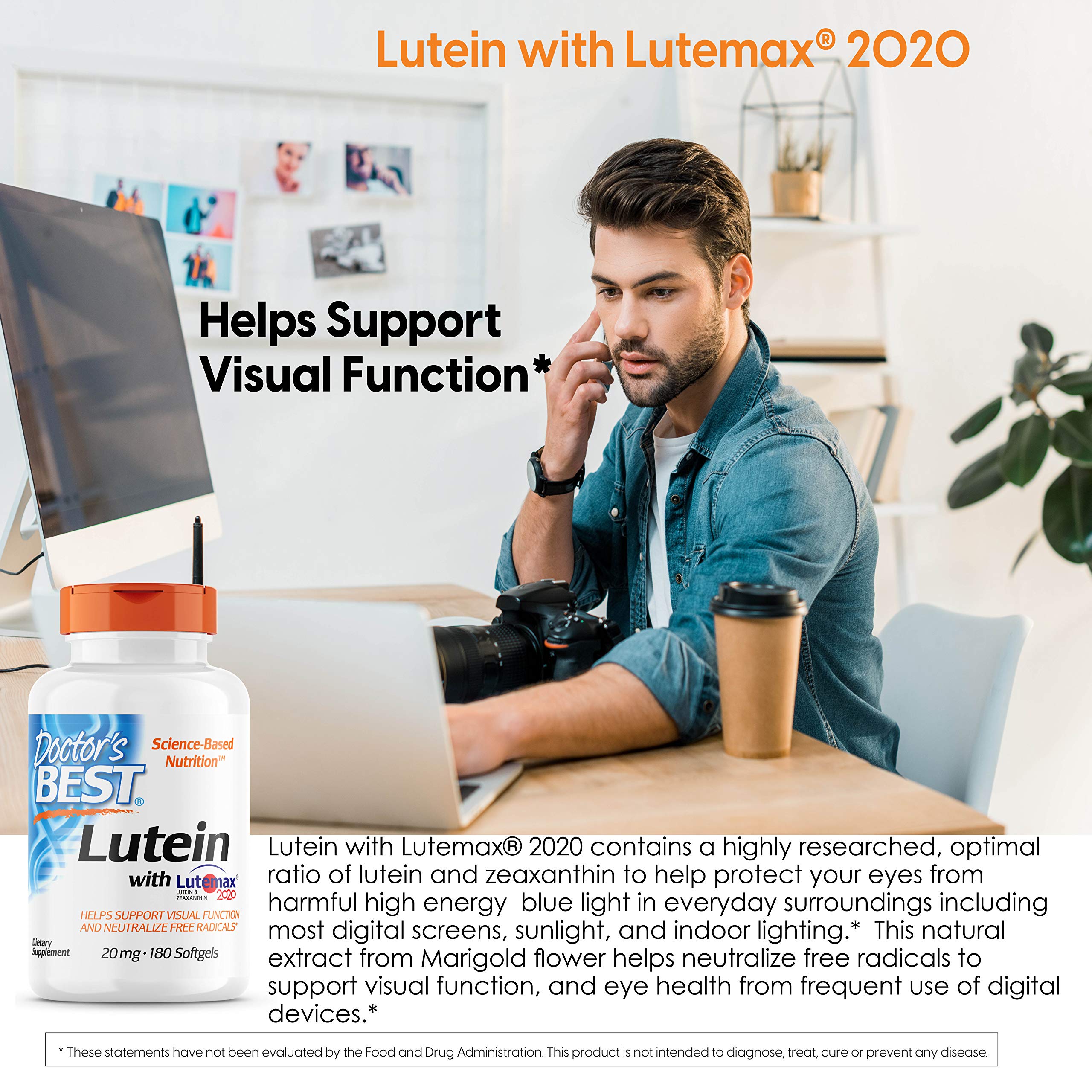 Foto 3 pulgar | Suplemento Doctor's Best Lutemax Lutemax 20 Mg 180 Cápsulas Blandas - Venta Internacional.