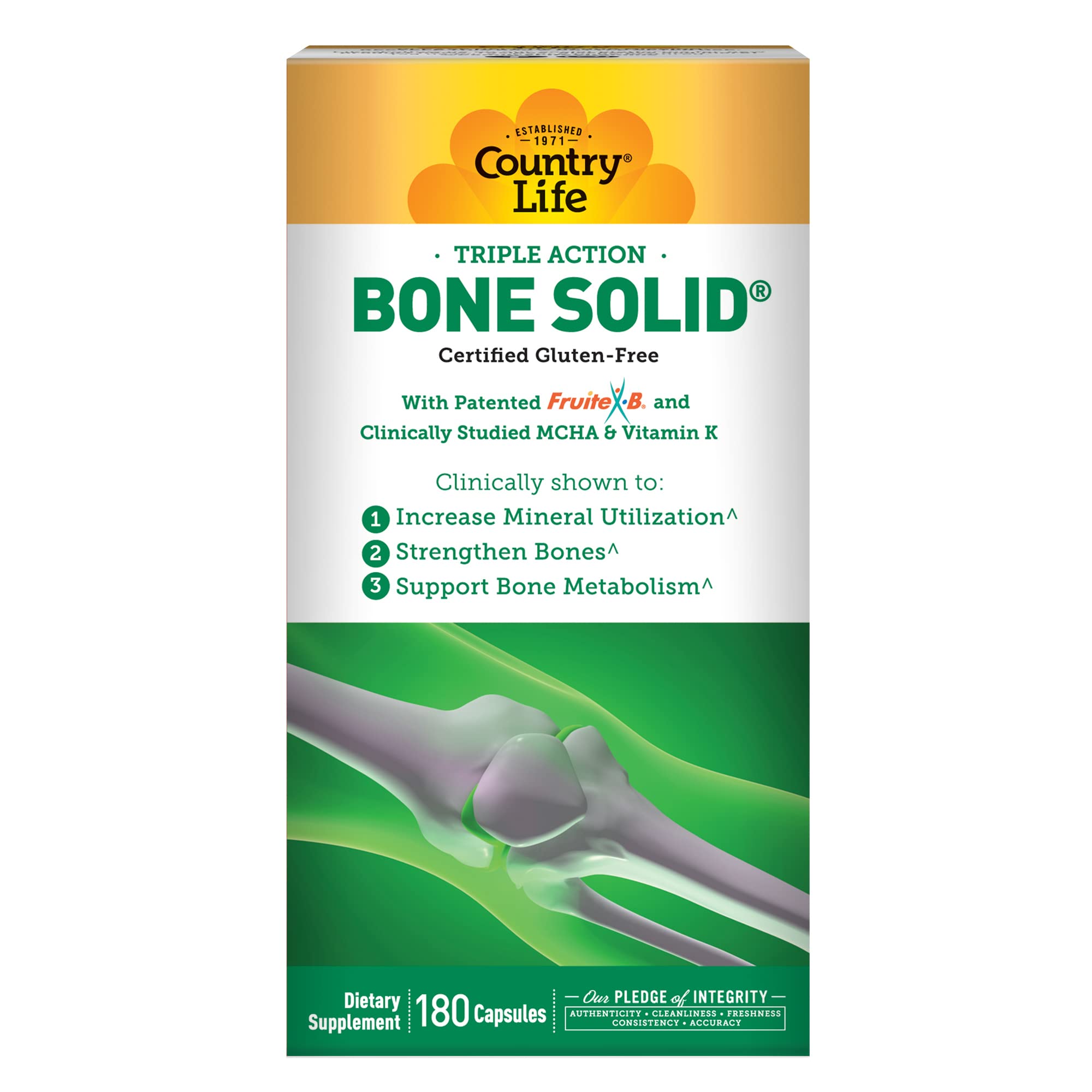 Foto 2 pulgar | Suplemento Para La Salud Ósea Country Life Bone Solid 180 Cápsulas - Venta Internacional.