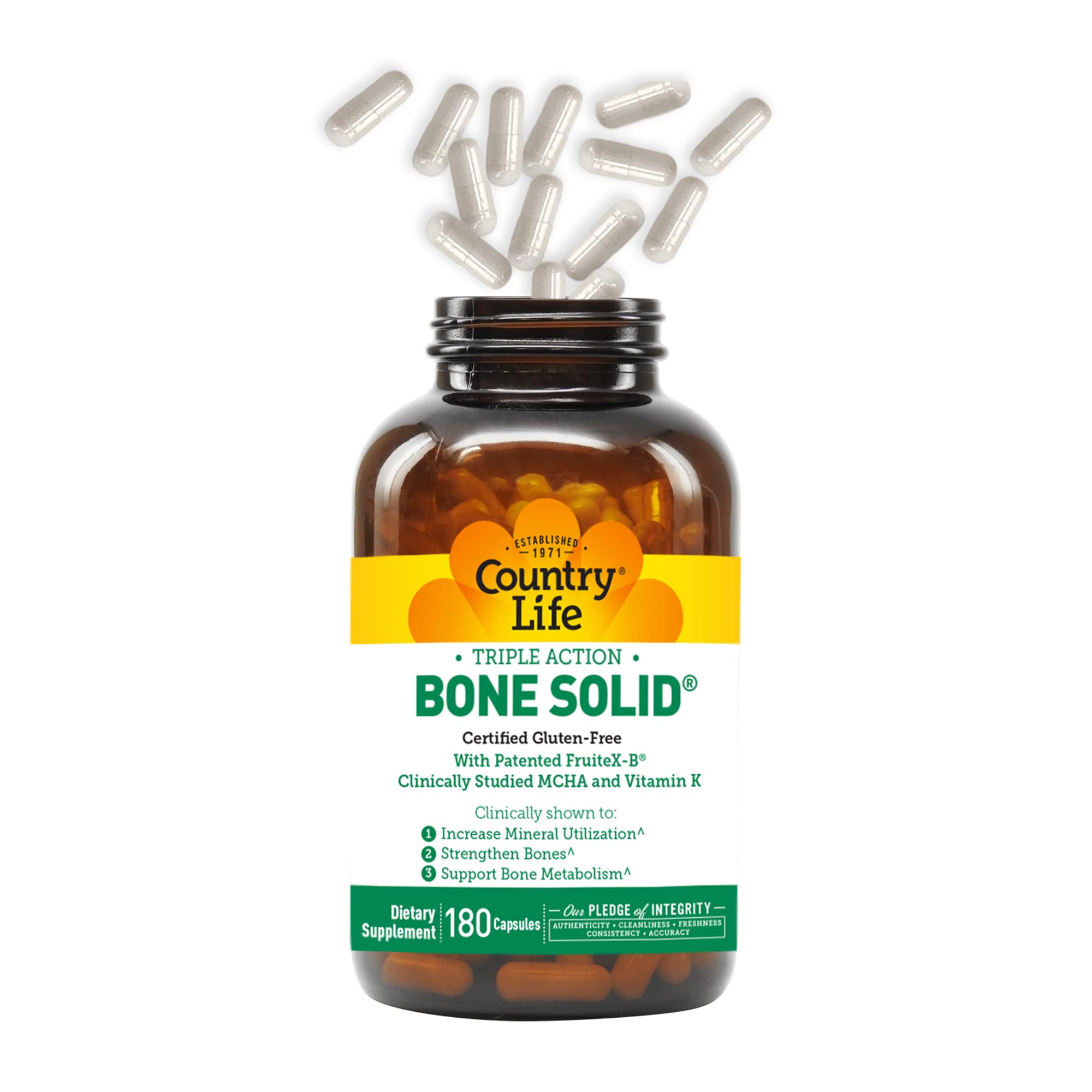 Foto 4 pulgar | Suplemento Para La Salud Ósea Country Life Bone Solid 180 Cápsulas - Venta Internacional.