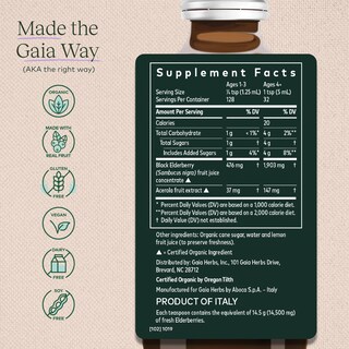 Foto 2 | Sirope Gaia Herbs De Saúco Negro 160 Ml - Venta Internacional.