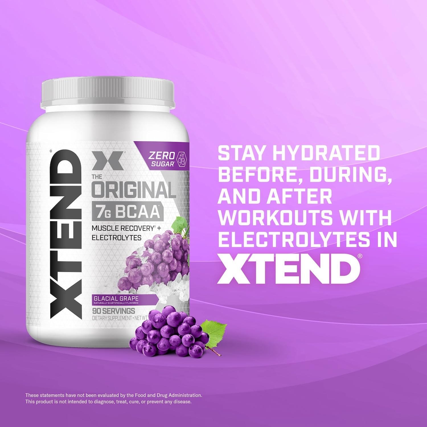 Foto 7 pulgar | Bcaa En Polvo Xtend Original Glacial Grape Sin Azúcar, 90 Dosis - Venta Internacional.