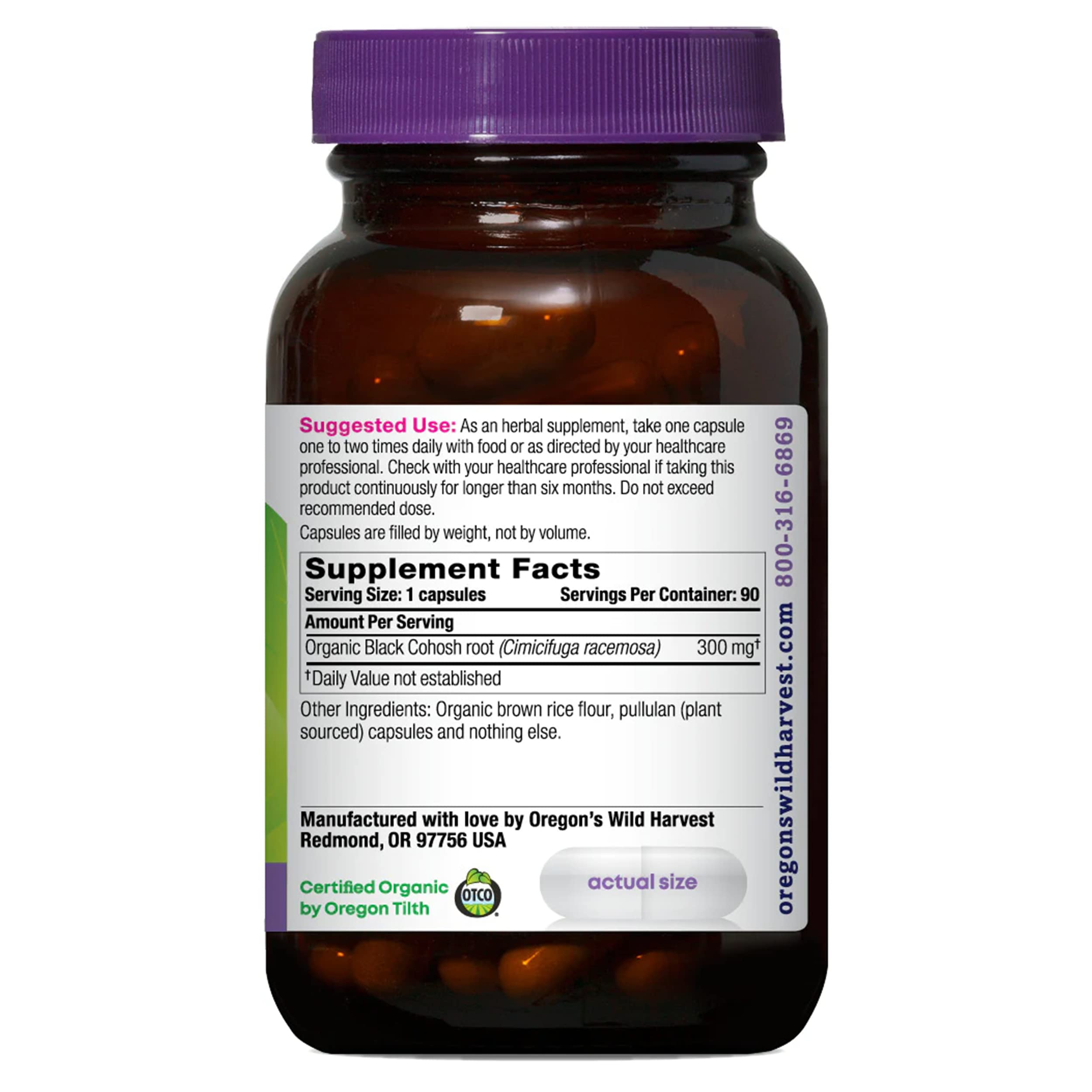 Foto 3 pulgar | Suplemento De Cohosh Negro De Oregon Wild Harvest 90 Tabletas - Venta Internacional.