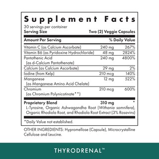 Foto 2 | Suplemento Michael's Thyrodrenal 60 Cápsulas Veganas - Venta Internacional