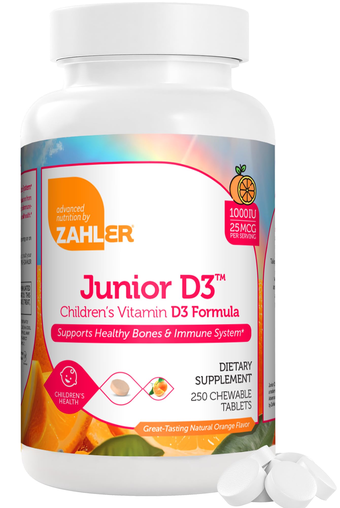 Vitamina D3 Zahler Junior  250 Tabletas - Venta Internacional