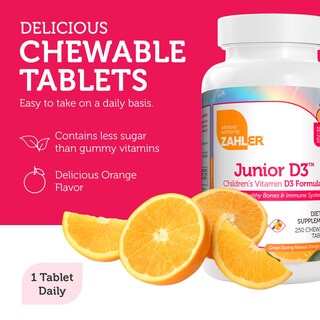 Foto 2 | Vitamina D3 Zahler Junior 250 Tabletas - Venta Internacional