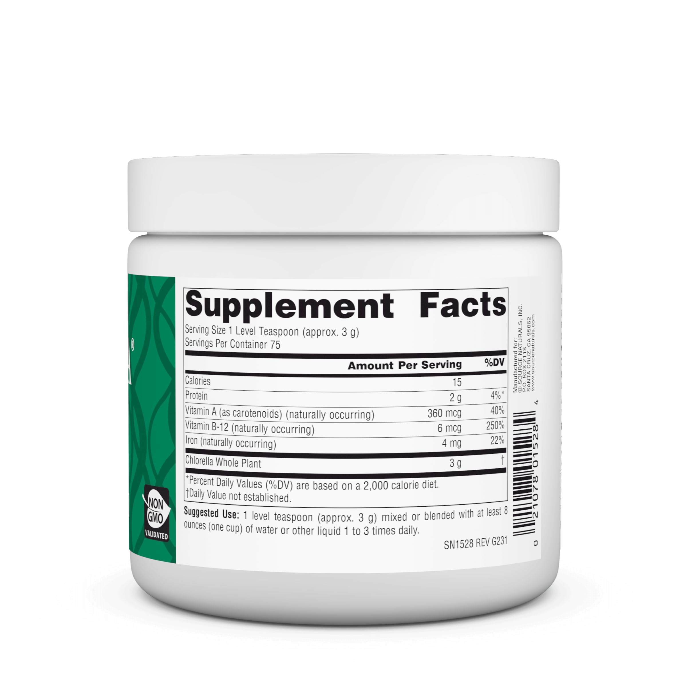 Foto 4 pulgar | Polvo De Chlorella Yaeyama De Supplement Source Naturals, 240 Ml - Venta Internacional.