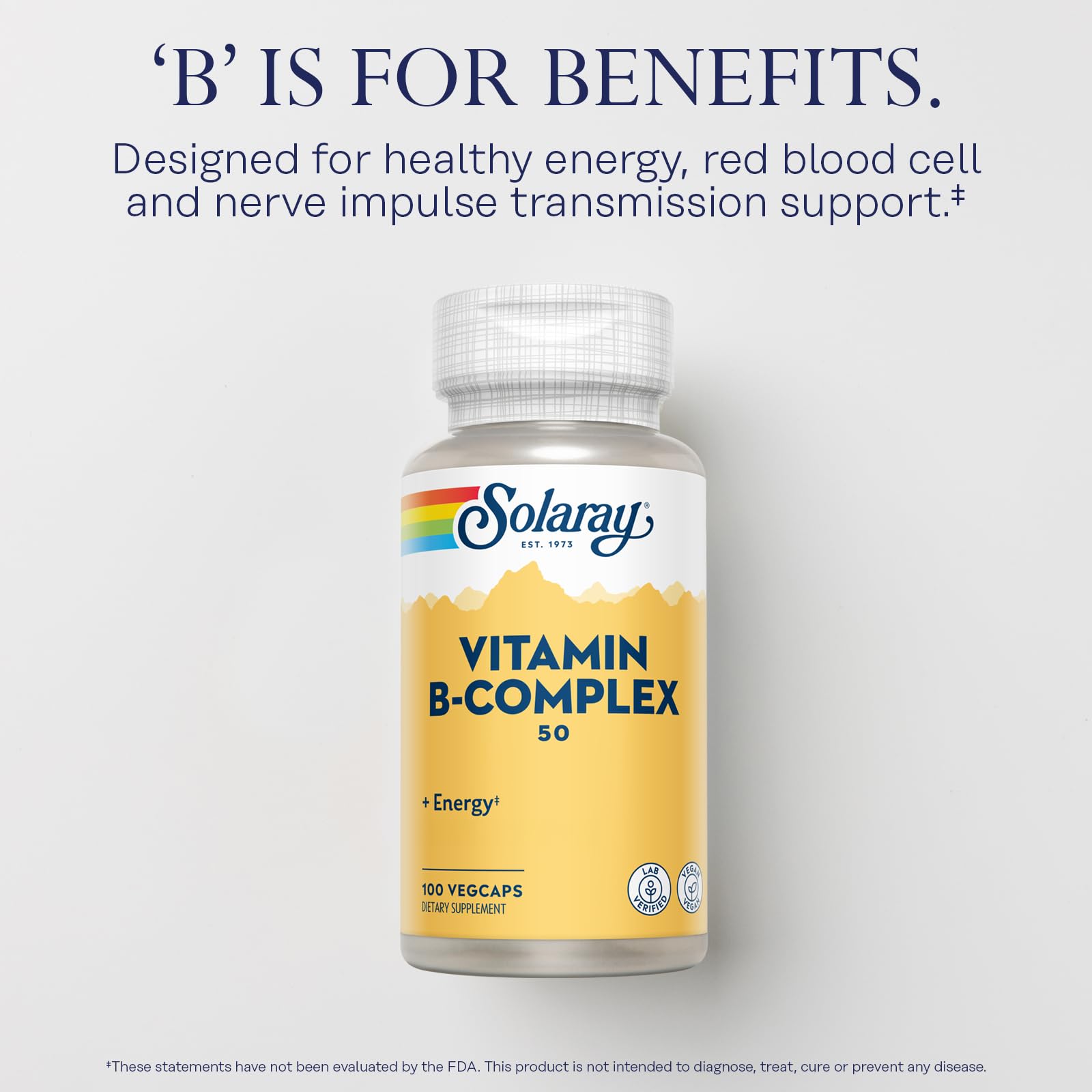 Foto 4 pulgar | Suplemento De Complejo De Vitamina B Solaray, 50 Mg, Vegano, 100 Cápsulas Vegetarianas - Venta Internacional.