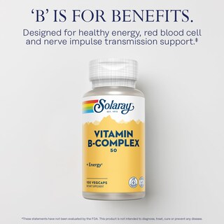 Foto 3 | Suplemento De Complejo De Vitamina B Solaray, 50 Mg, Vegano, 100 Cápsulas Vegetarianas - Venta Internacional.