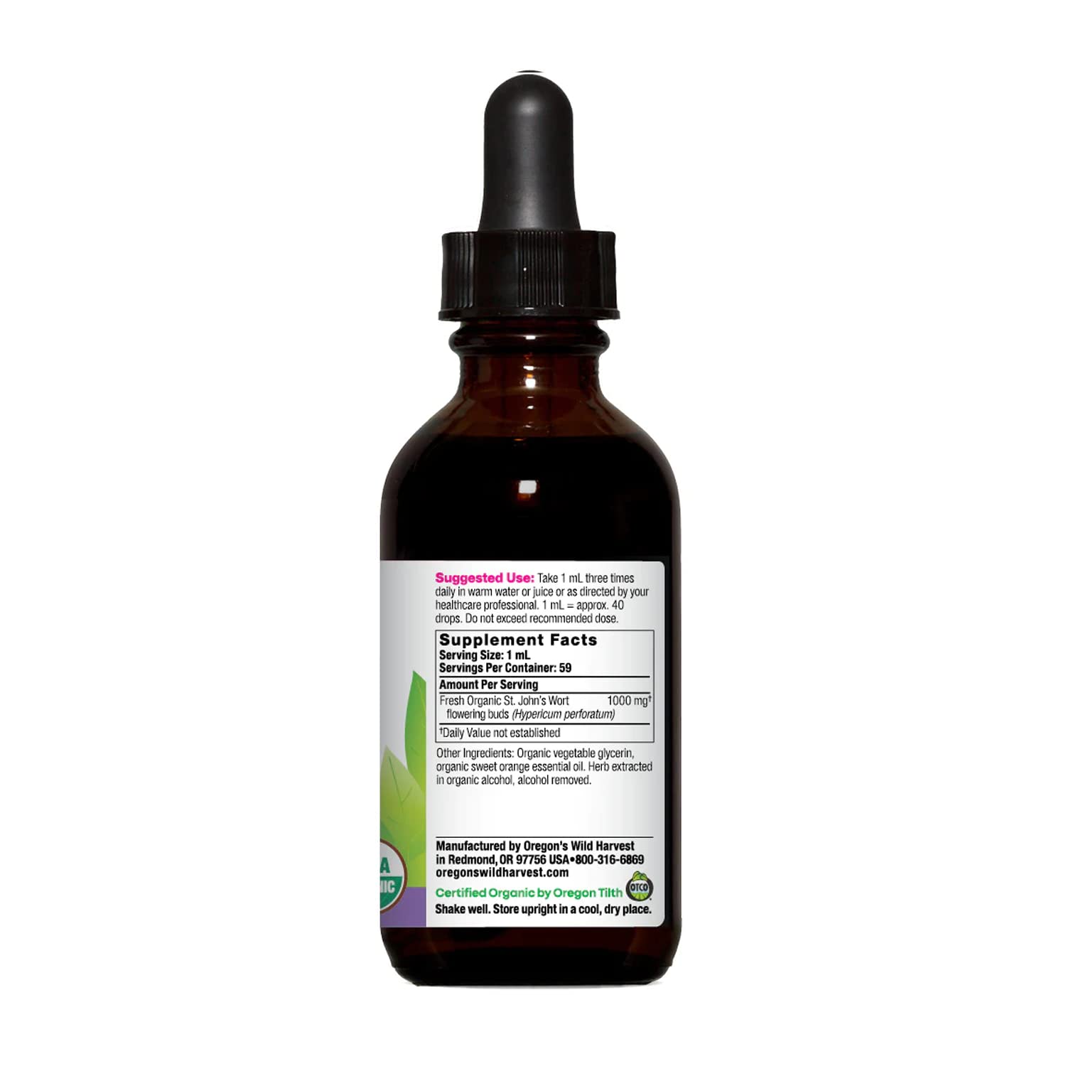 Foto 3 pulgar | Suplemento De Extracto De Hierba De San Juan De Oregon's Wild Harvest, 60 Ml - Venta Internacional.