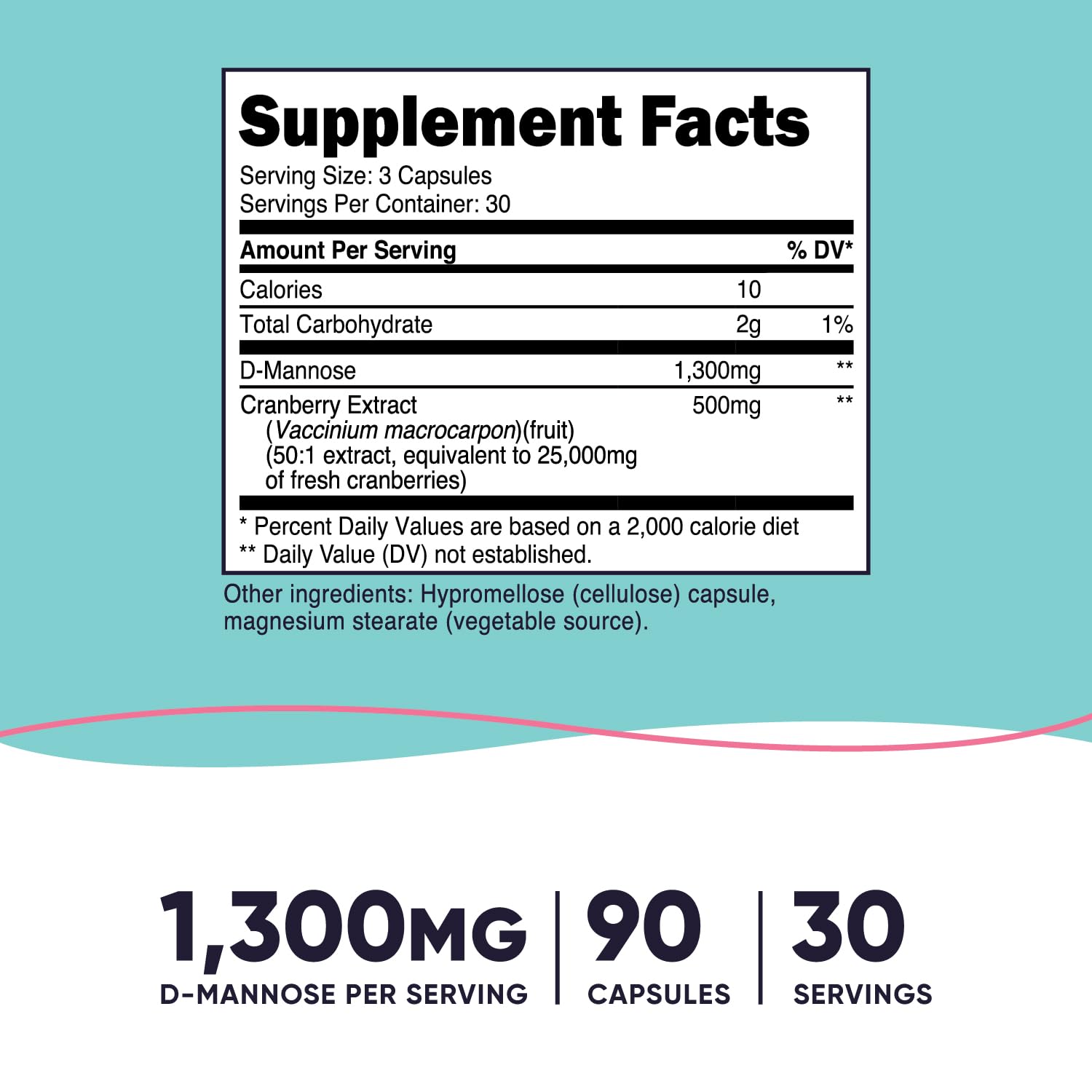 Foto 3 pulgar | Suplemento Nutricost D-manose Con Arándano Rojo 1300 Mg 90 Cápsulas - Venta Internacional.