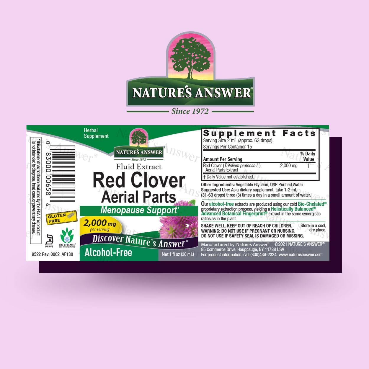 Foto 3 pulgar | Suplemento De Extracto De Trébol Rojo De Nature's Answer, 30 Ml, Sin Alcohol - Venta Internacional.