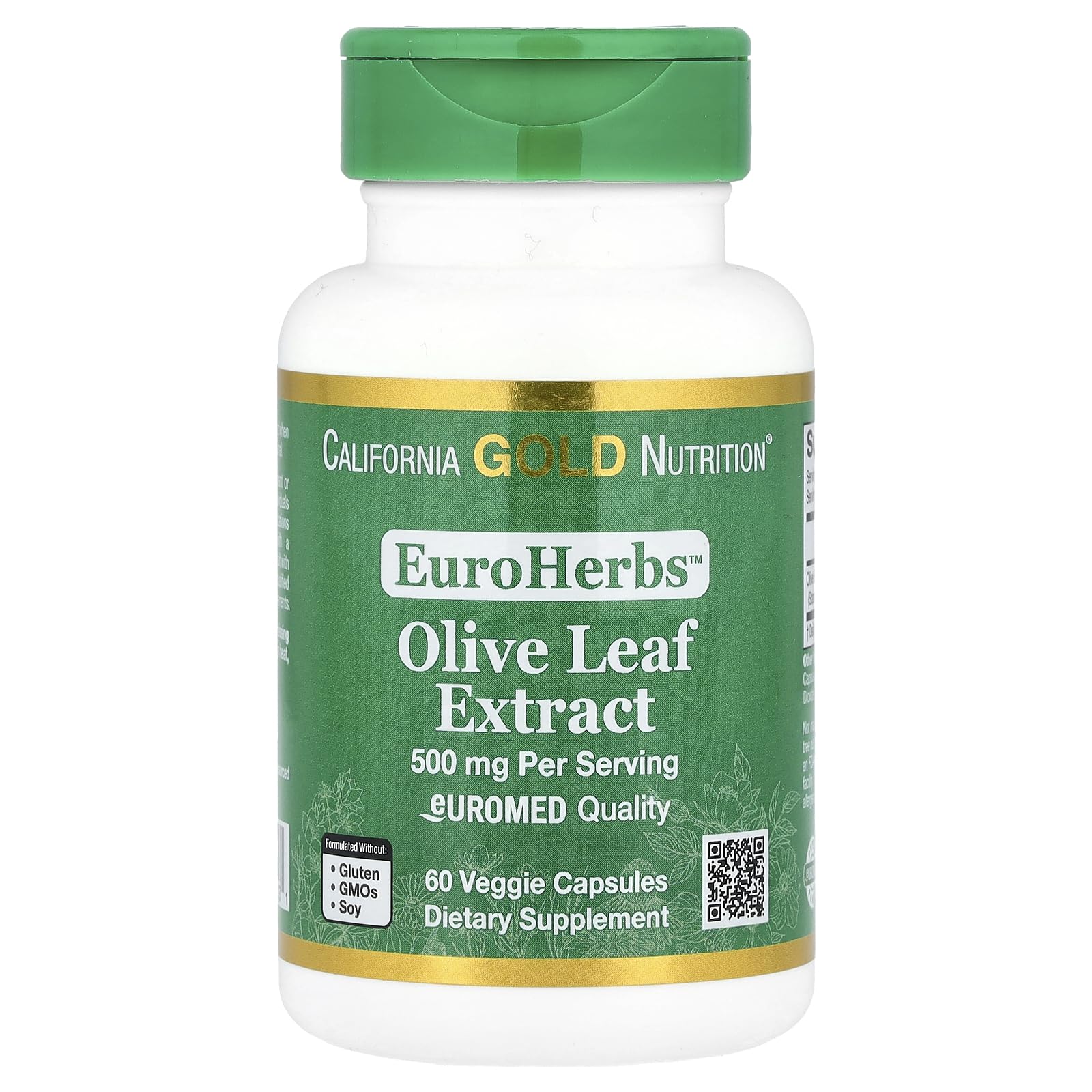 Foto 2 pulgar | Suplemento De Extracto De Hoja De Olivo De California Gold Nutrition 500 Mg - Venta Internacional.
