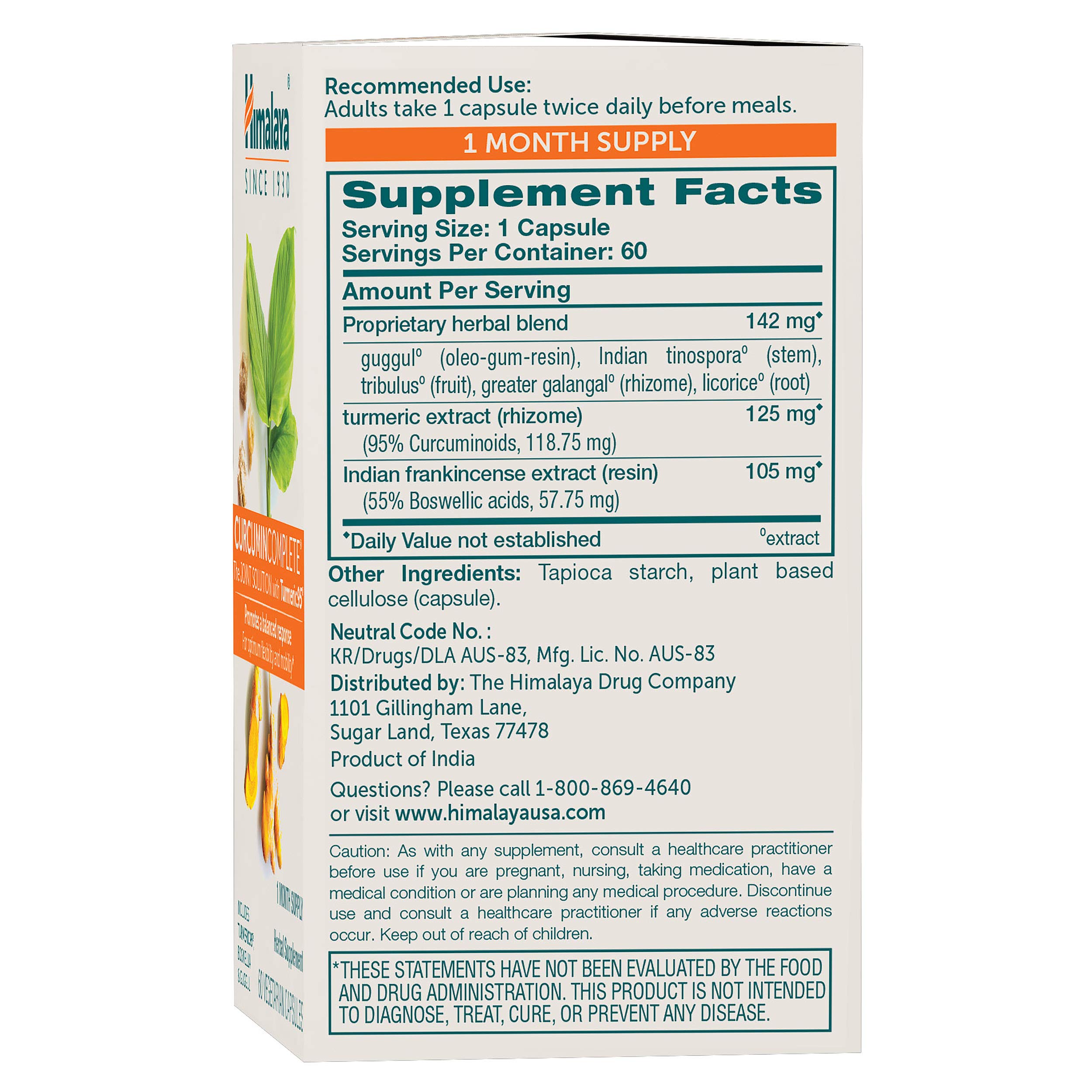 Foto 2 | Suplemento Himalaya Curcumin Complete 372 Mg 60 Cápsulas - Venta Internacional.