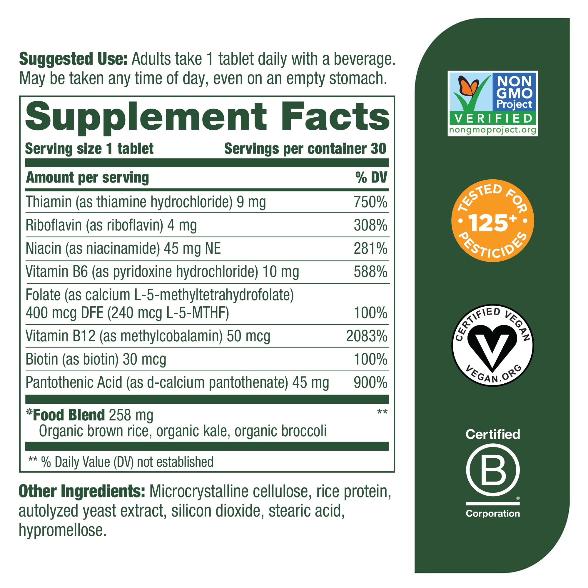 Foto 3 pulgar | Suplemento Megafood Balanced B Complex 30 Comprimidos - Venta Internacional.