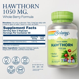 Foto 2 | Cápsulas De Bayas De Espino Blanco Solaray 1050 Mg 180 Cápsulas Vegetarianas - Venta Internacional.