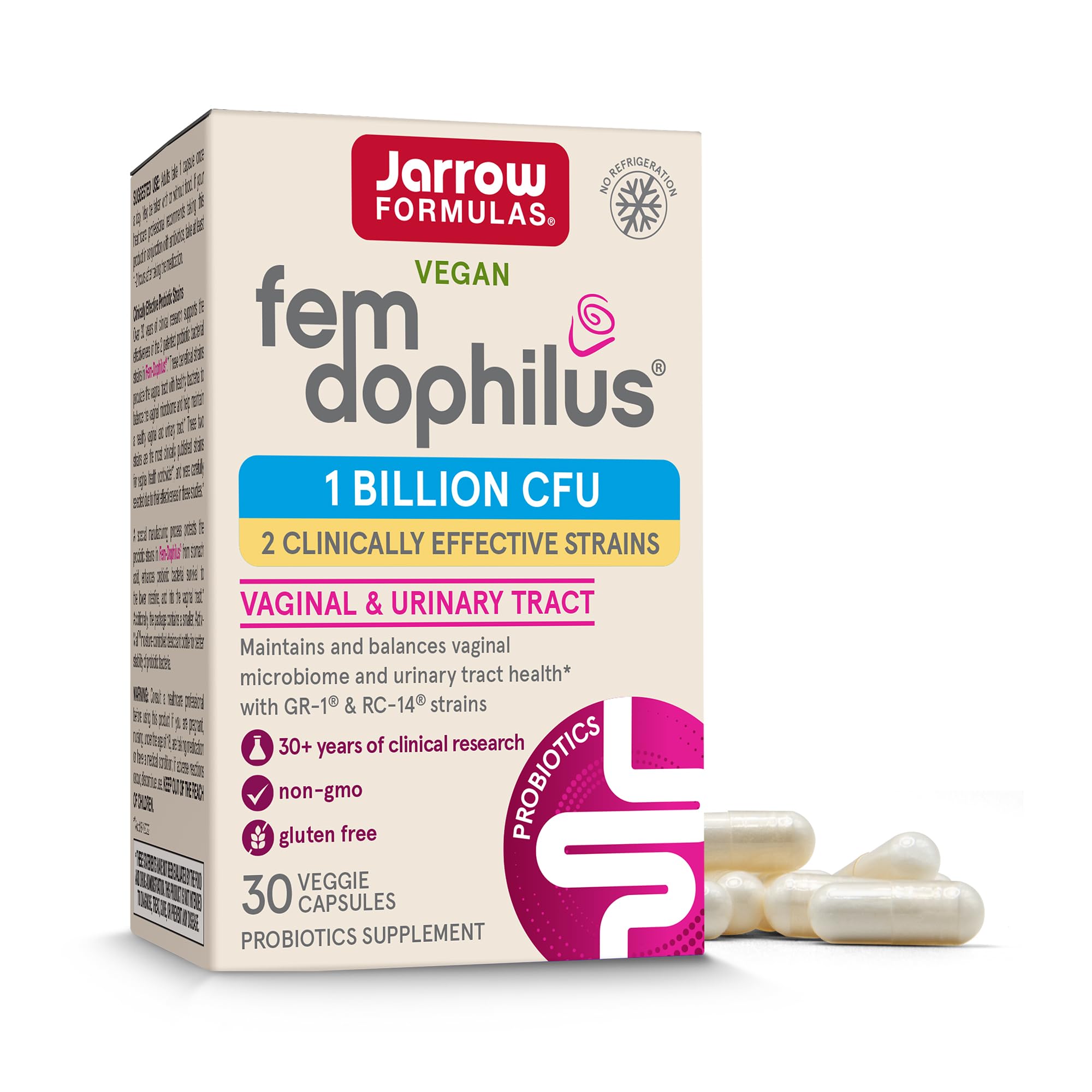Foto 2 pulgar | Suplemento Probiótico Jarrow Formulas Fem-dophilus 30 Cápsulas - Venta Internacional.