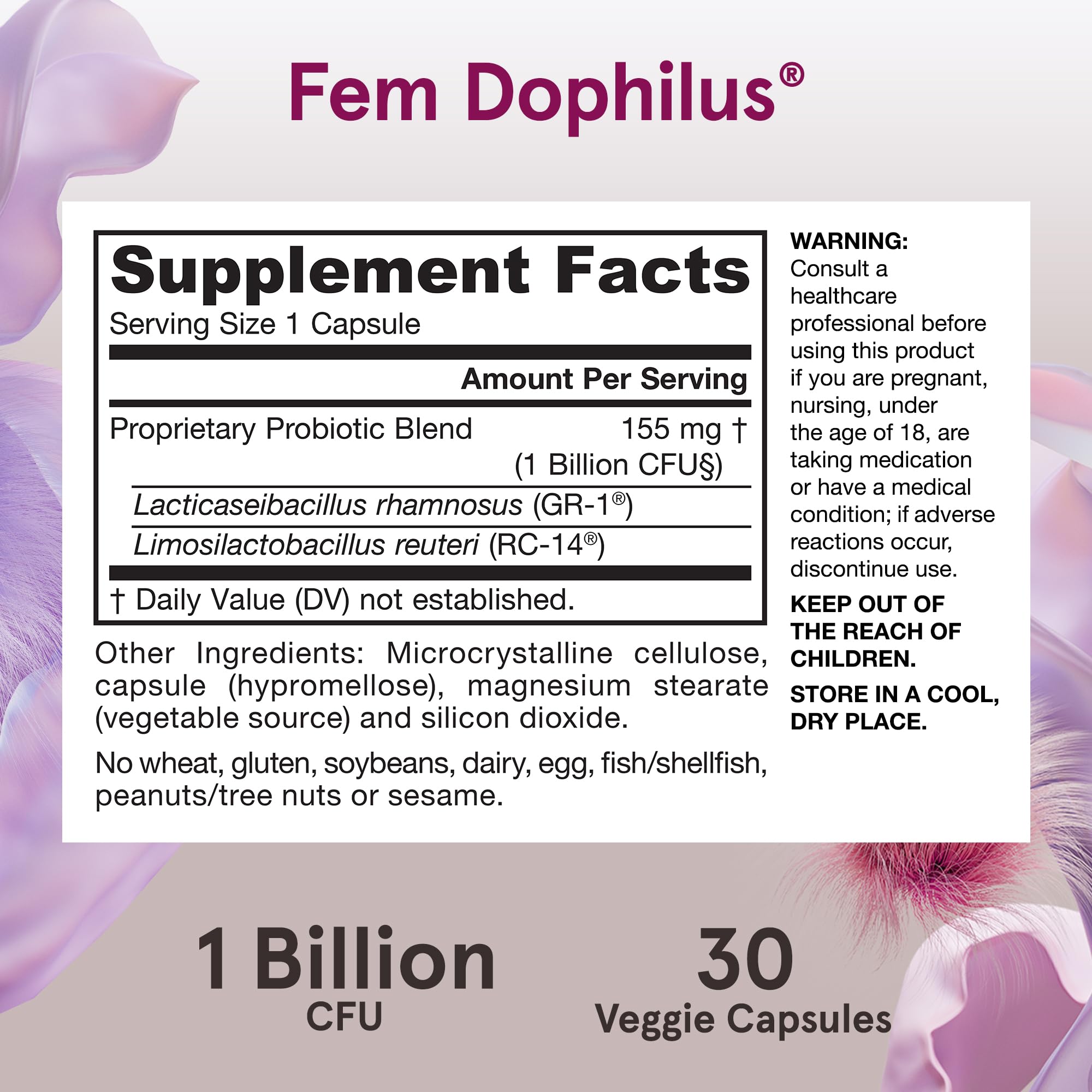 Foto 7 pulgar | Suplemento Probiótico Jarrow Formulas Fem-dophilus 30 Cápsulas - Venta Internacional.