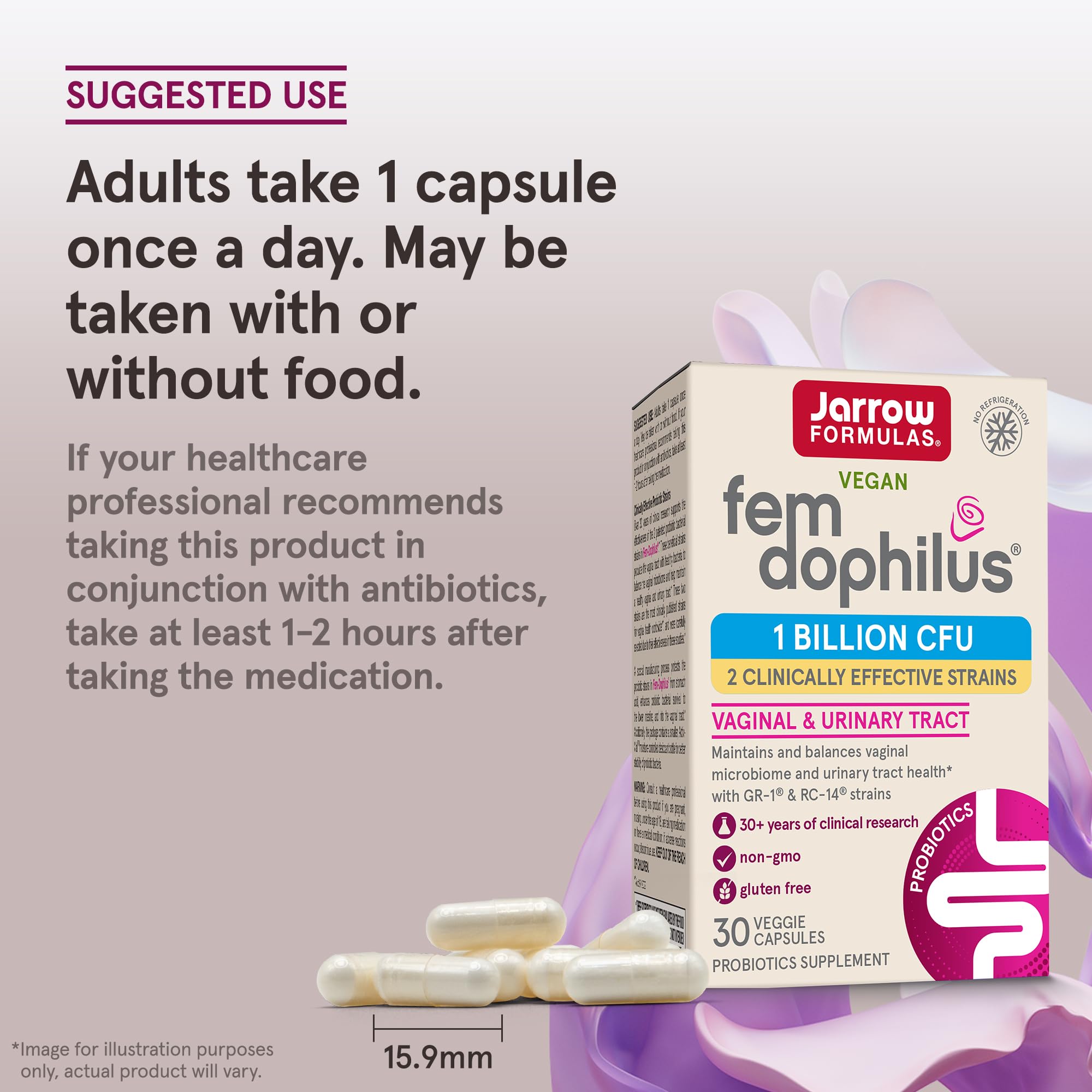 Foto 7 | Suplemento Probiótico Jarrow Formulas Fem-dophilus 30 Cápsulas - Venta Internacional.