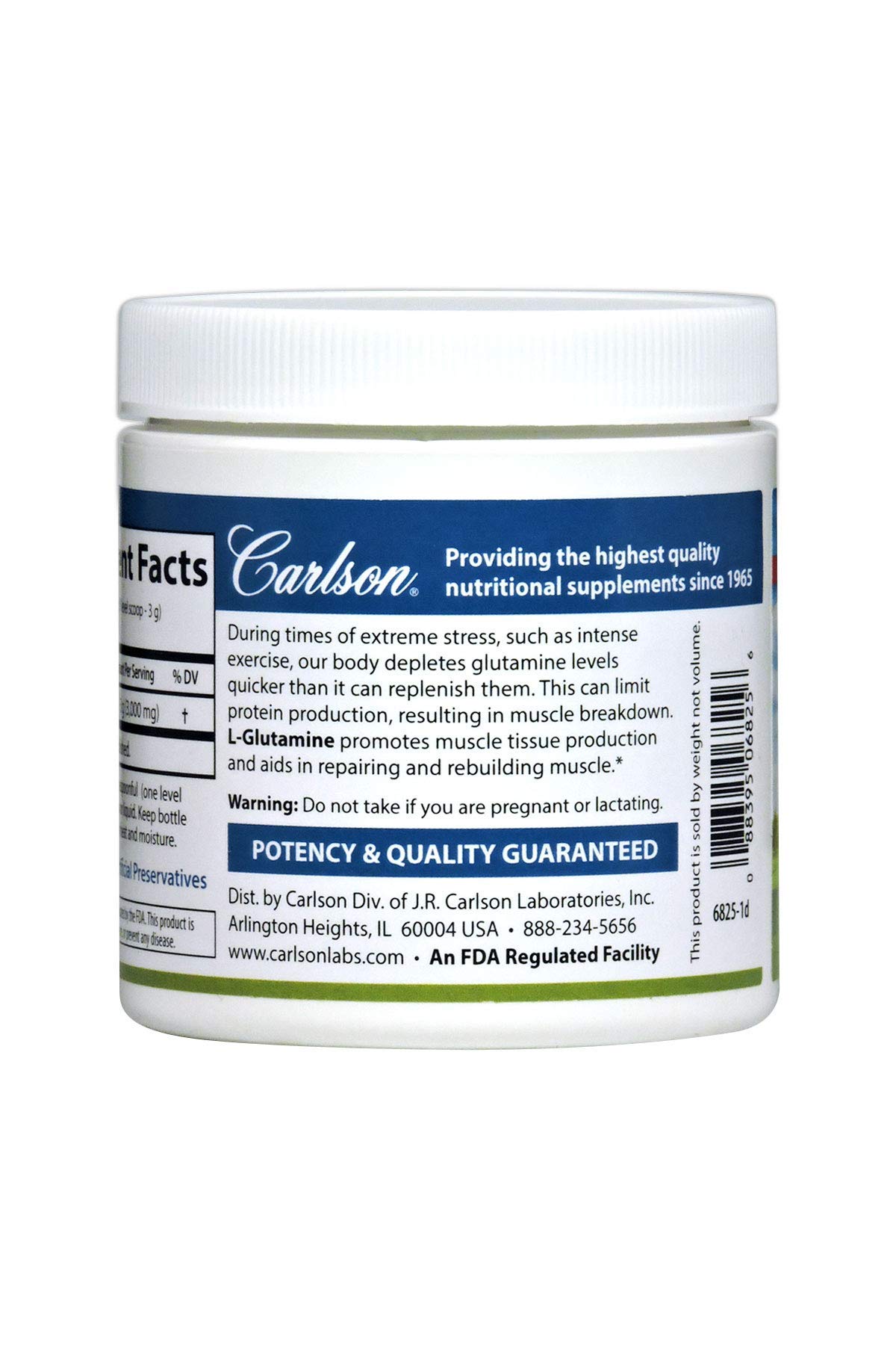 Foto 5 pulgar | Suplemento Carlson De L-glutamina En Polvo, 100 G, 3 G Por Cucharadita - Venta Internacional.