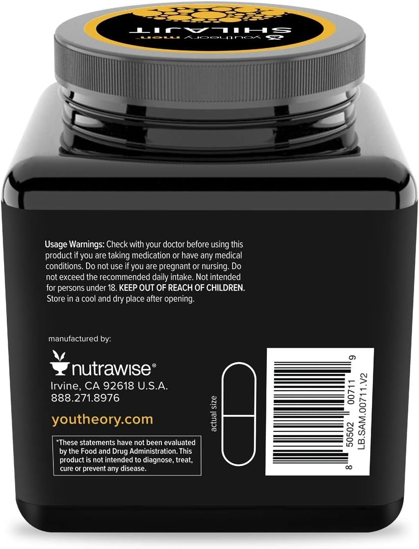 Foto 6 pulgar | Suplemento Youtheory De Shilajit Para Hombres, 250 Mg, 60 Cápsulas Vegetarianas - Venta Internacional.