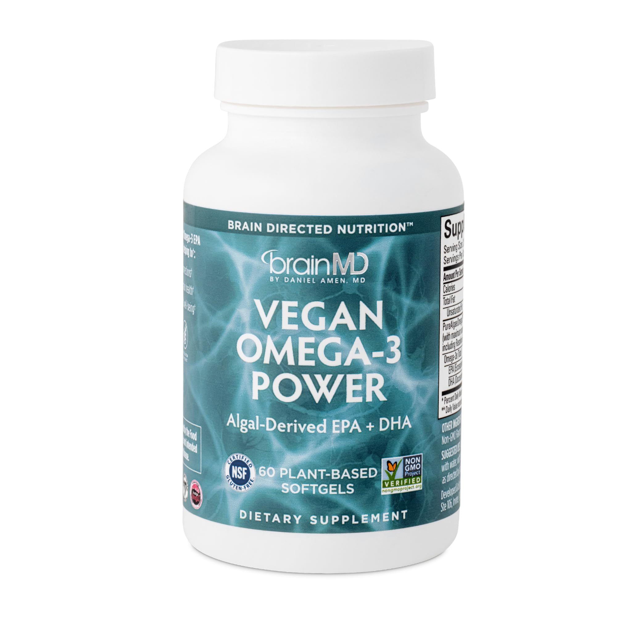 Foto 2 pulgar | Suplemento Brainmd Dr Amen Vegan Omega-3 Power 60 Cápsulas Blandas - Venta Internacional.