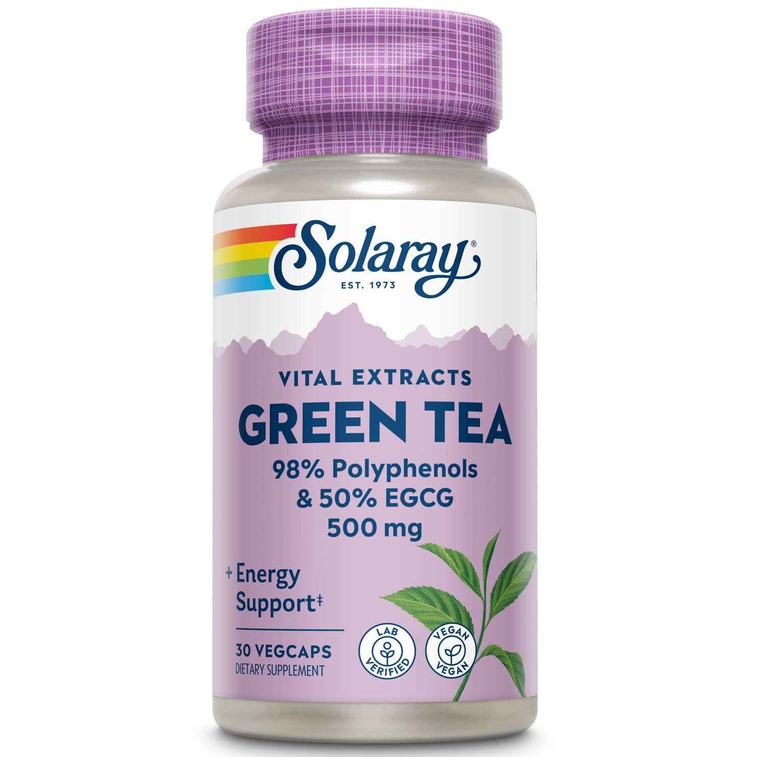 Suplemento De Extracto De Hoja De Té Verde Solaray 500 Mg 30 Unidades - Venta Internacional.