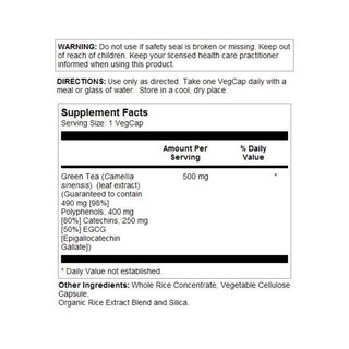 Foto 2 | Suplemento De Extracto De Hoja De Té Verde Solaray 500 Mg 30 Unidades - Venta Internacional.