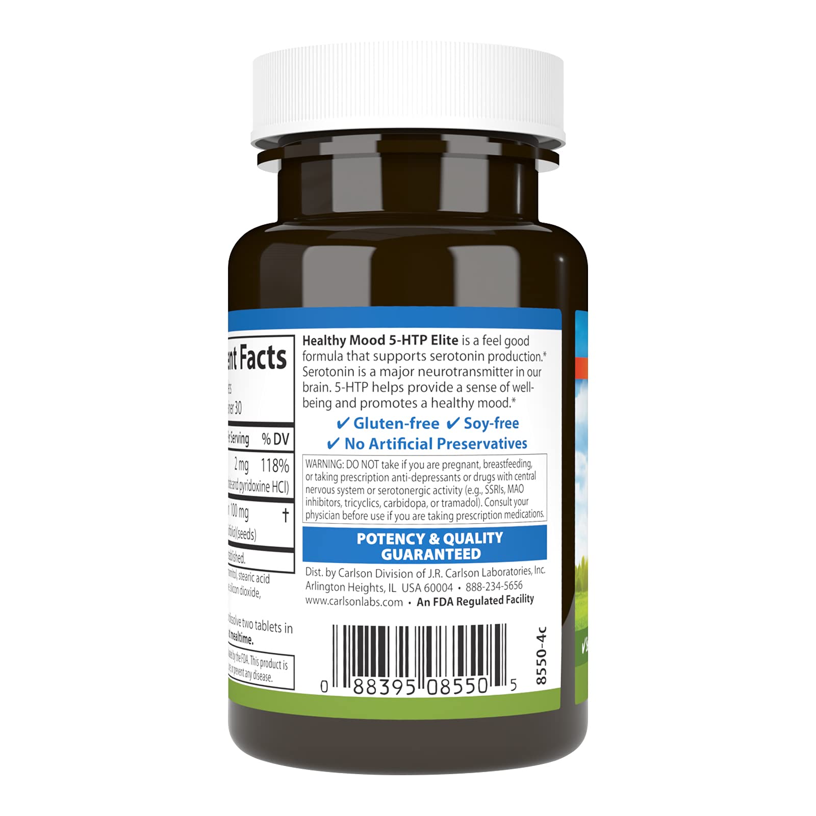 Foto 4 pulgar | Suplemento Carlson Healthy Mood 5-htp Elite 100 Mg 60 Comprimidos - Venta Internacional.