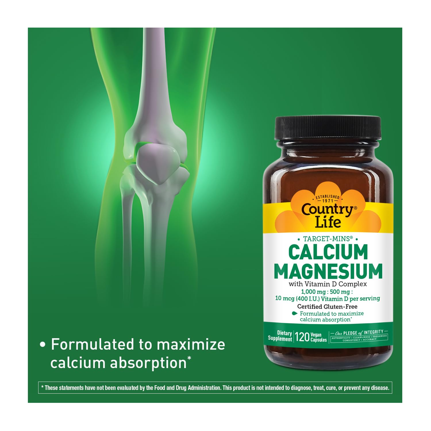 Foto 3 pulgar | Suplemento Country Life Cal-mag Veg Capsules 120 Cápsulas - Venta Internacional.