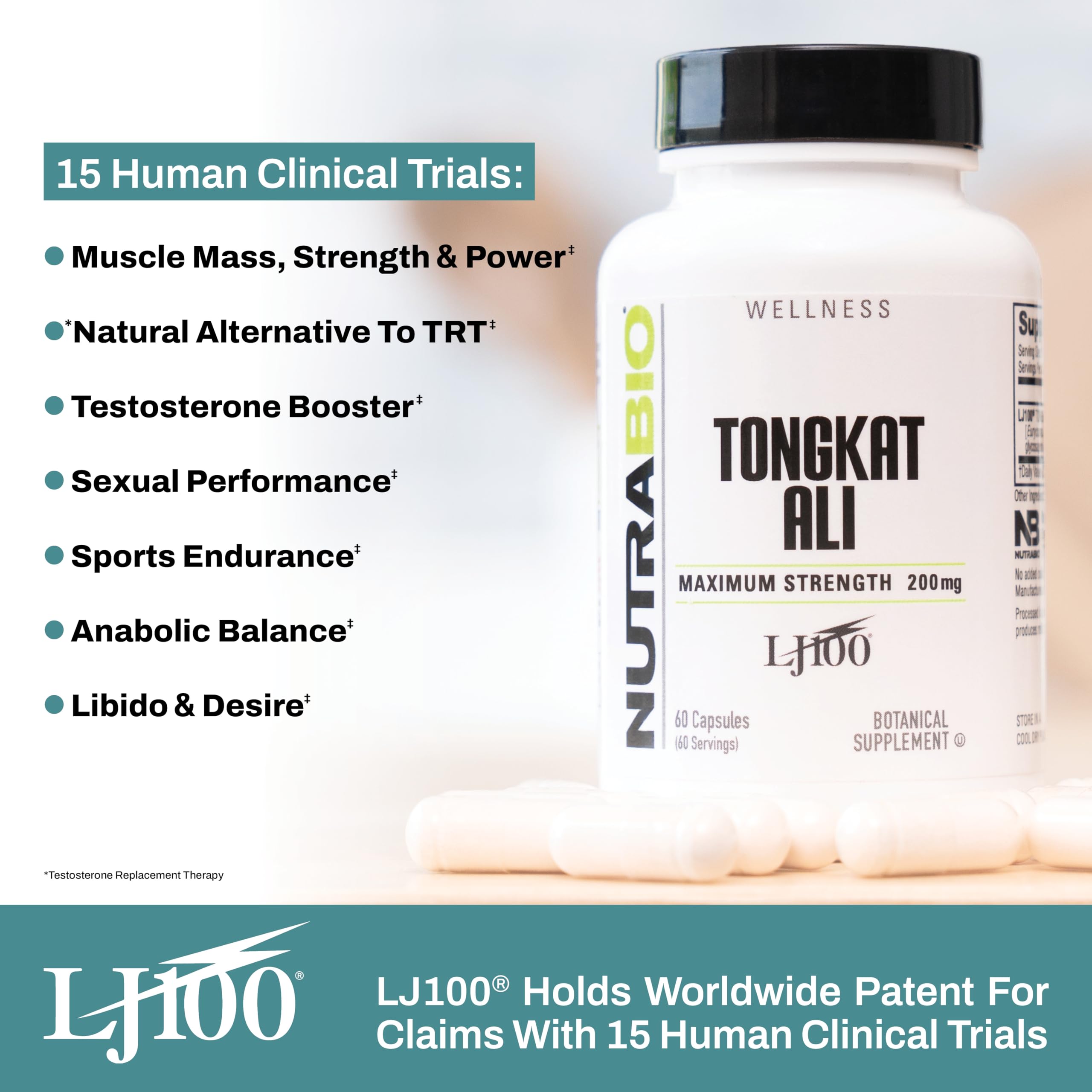 Foto 3 | Suplemento Nutrabio Tongkat Ali Lj 100 200 Mg 60 Porciones - Venta Internacional.