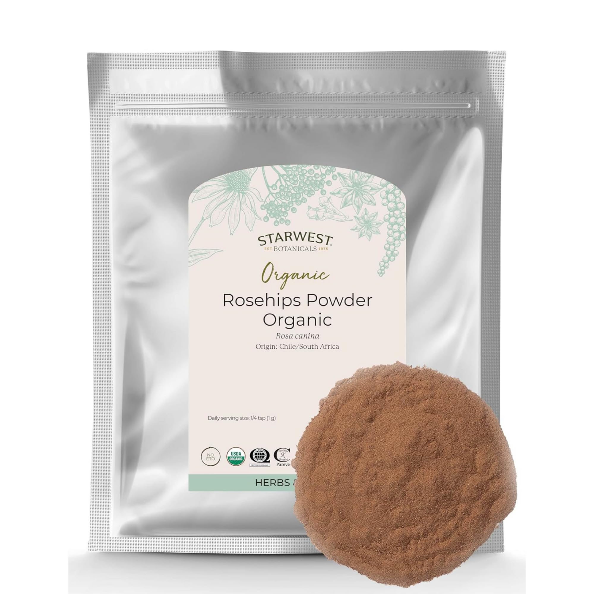 Foto 1 | Polvo De Rosa Mosqueta Starwest Botanicals, Bolsa Orgánica De 454 G - Venta Internacional.